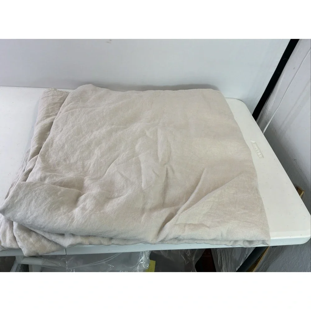 The Citizenry Full/Queen Tan natural 100% French Linen Duvet Cover